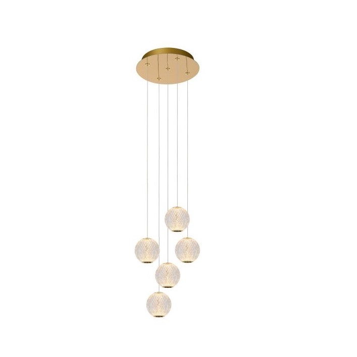 Hanglamp Lucide Cintra Goud 5Lichts Rond